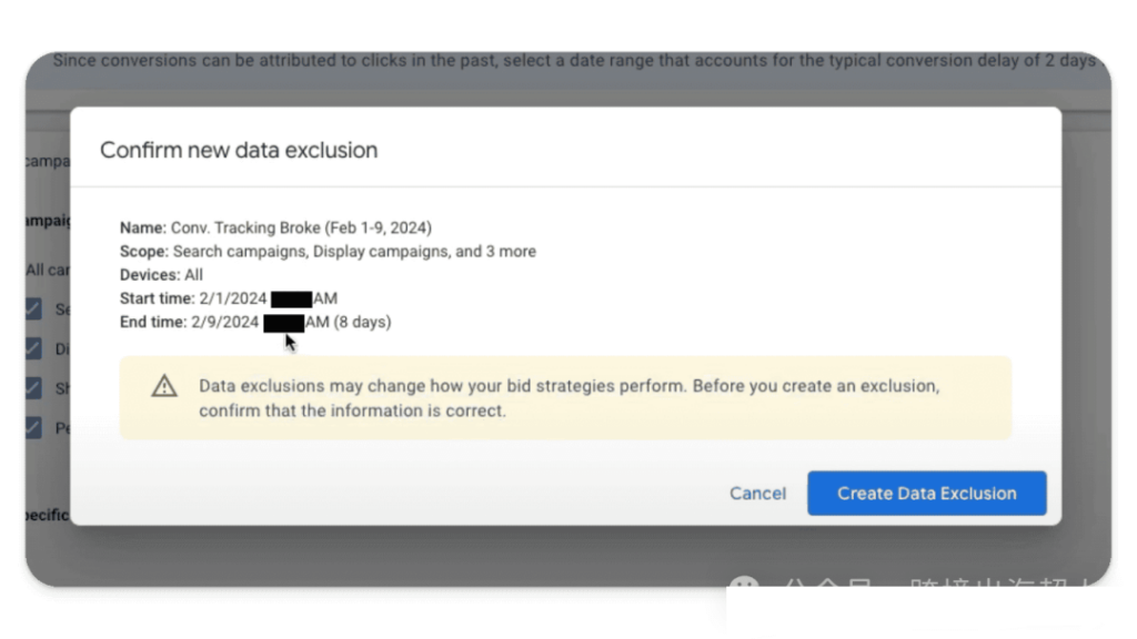 A comprehensive explanation of Google's ad data exclusion feature