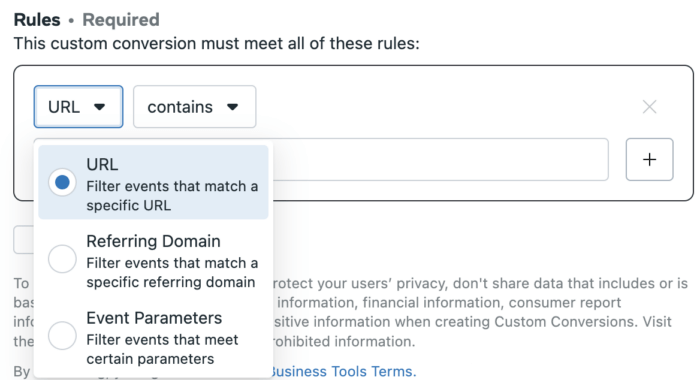 Facebook Ads Conversion Settings